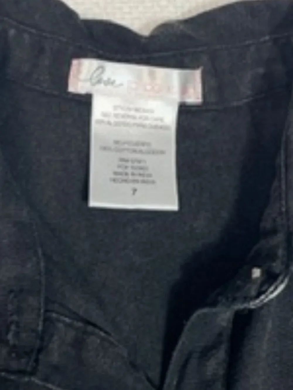 Love to Be Loved Girls Black Denim Dress Button Front Tiered Size 7